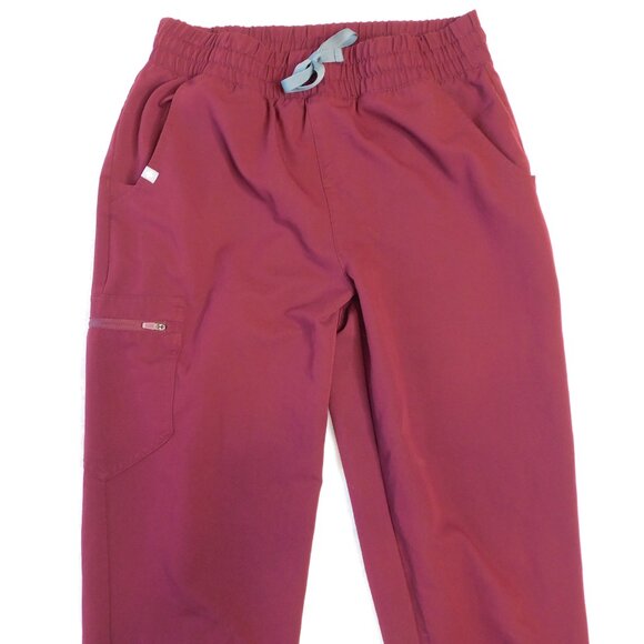 Figs High Waisted Zamora Jogger Scrub Pants | Burgundy | VGUC | Med Tall - Picture 2 of 9